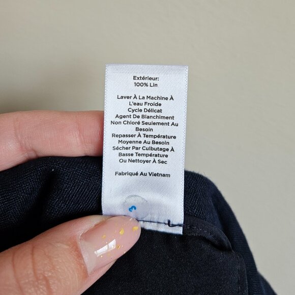 Talbots - size 10P -‎ Navy Blue 100% Linen Capri Pants - Made in Vietnam - Picture 6 of 11